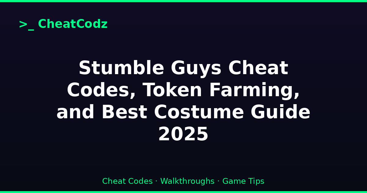 Stumble Guys Cheat Codes, Token Farming, and Best Costume Guide 2025
