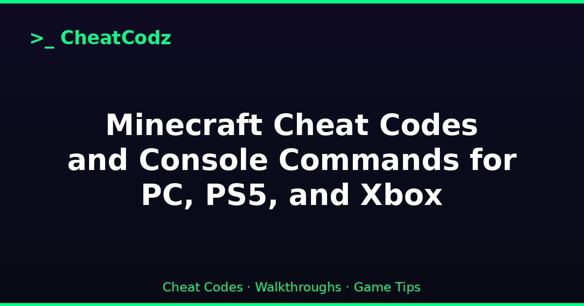 Minecraft Cheat Codes and Console Commands for PC, PS5, and Xbox