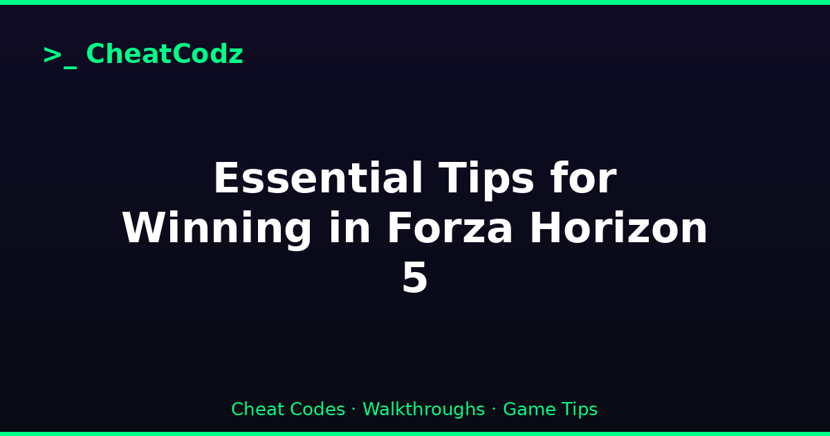 Essential Tips for Winning in Forza Horizon 5