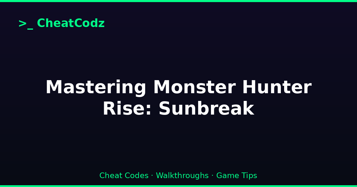 Mastering Monster Hunter Rise: Sunbreak