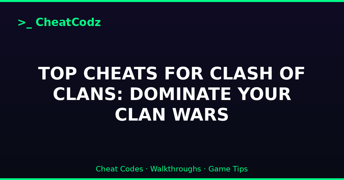 TOP CHEATS FOR CLASH OF CLANS: DOMINATE YOUR CLAN WARS