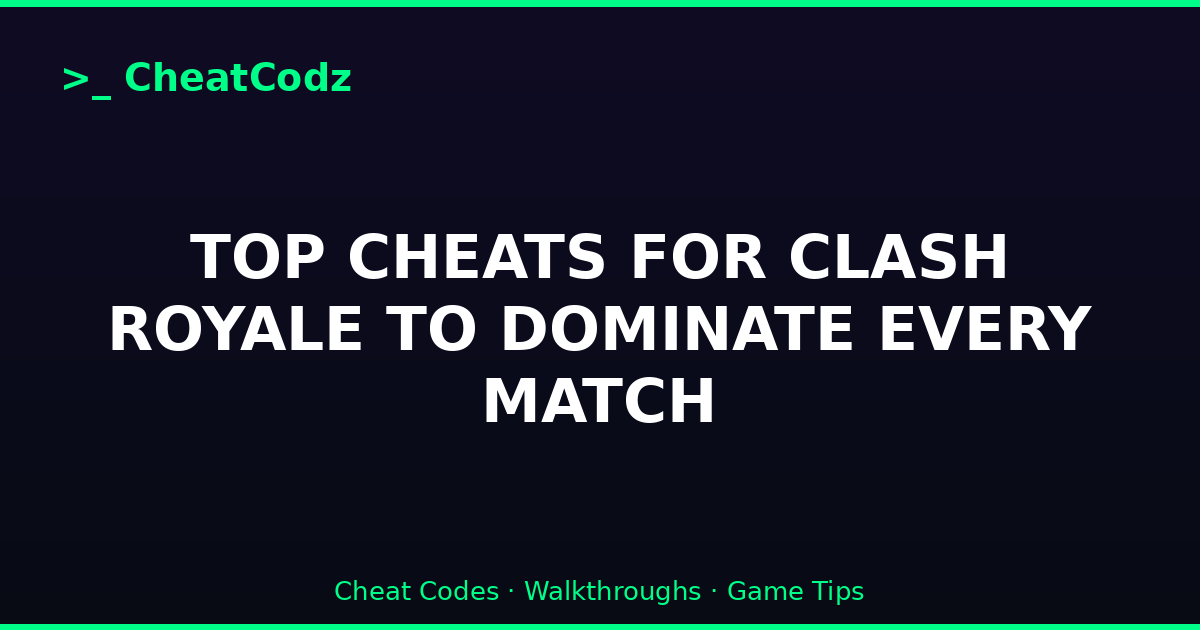 TOP CHEATS FOR CLASH ROYALE TO DOMINATE EVERY MATCH