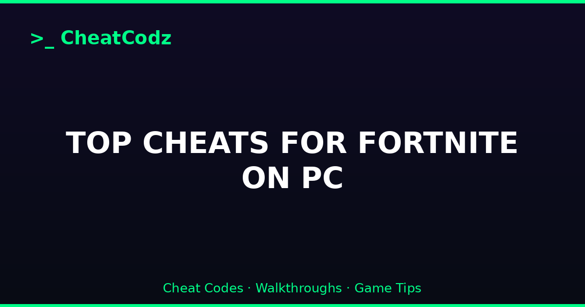 TOP CHEATS FOR FORTNITE ON PC