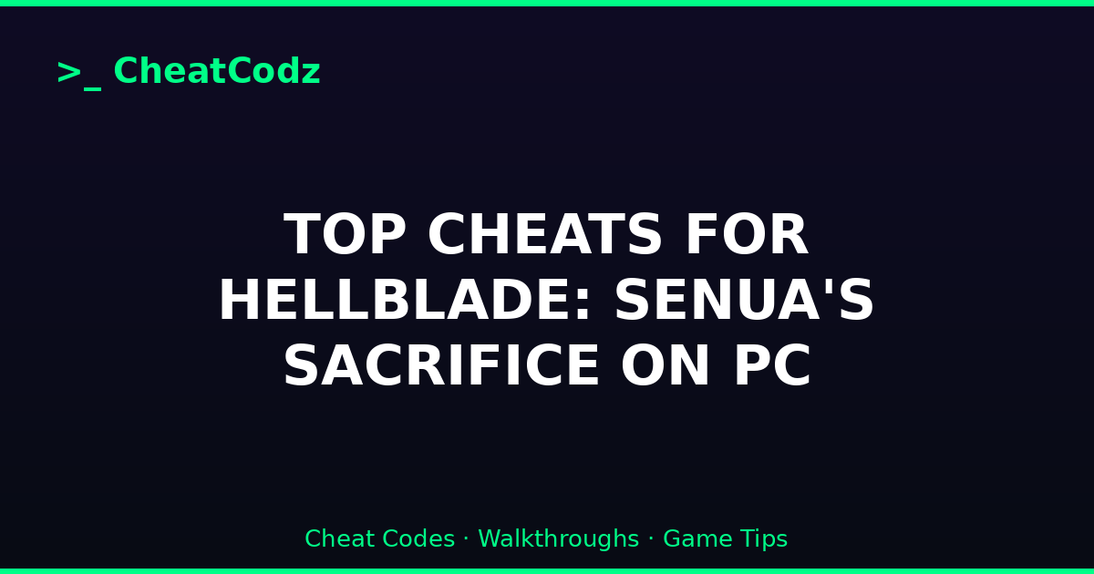 TOP CHEATS FOR HELLBLADE: SENUA'S SACRIFICE ON PC