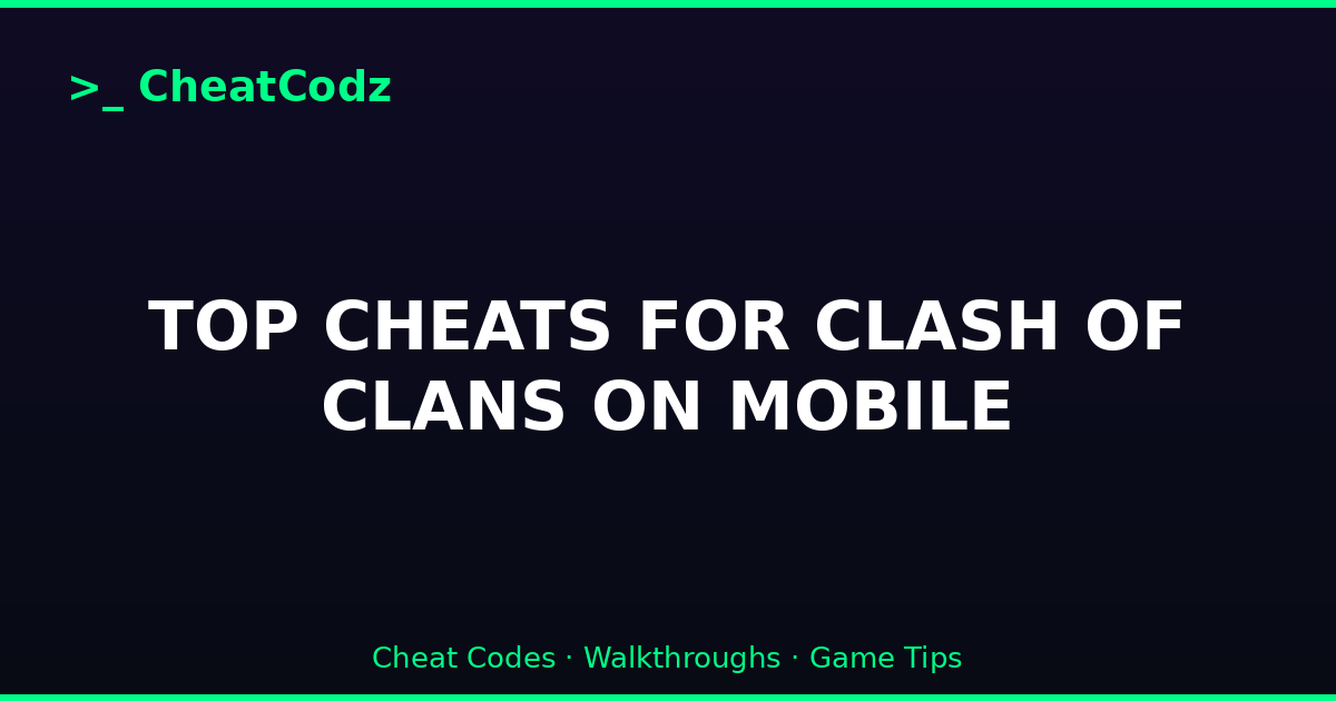 TOP CHEATS FOR CLASH OF CLANS ON MOBILE