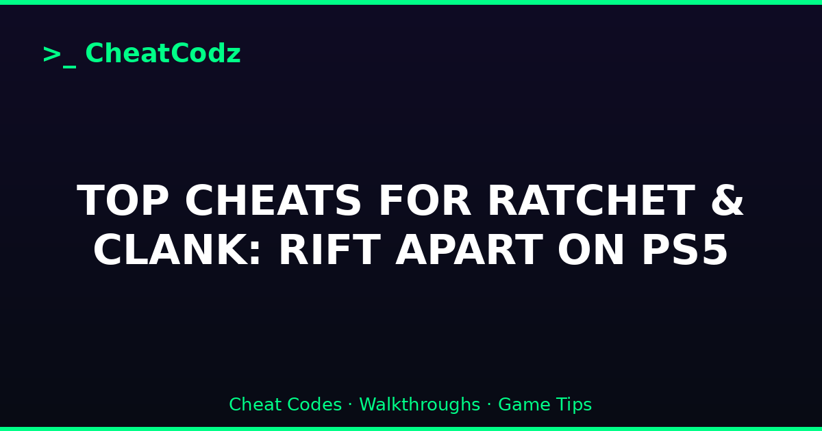 TOP CHEATS FOR RATCHET & CLANK: RIFT APART ON PS5