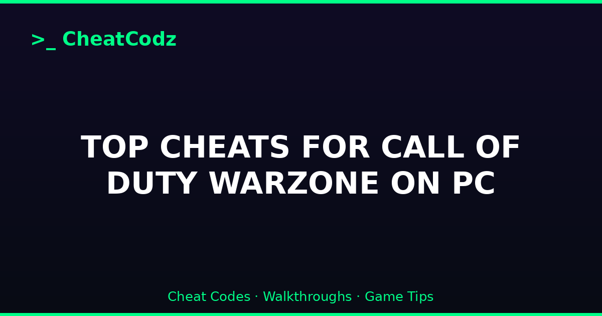TOP CHEATS FOR CALL OF DUTY WARZONE ON PC