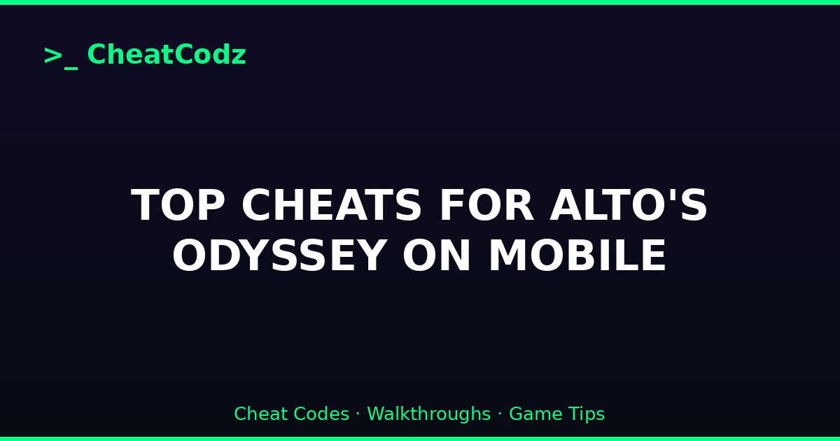 TOP CHEATS FOR ALTO'S ODYSSEY ON MOBILE