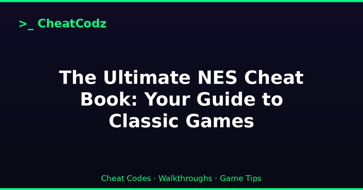 The Ultimate NES Cheat Book: Your Guide to Classic Games