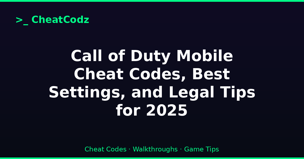 Call of Duty Mobile Cheat Codes, Best Settings, and Legal Tips for 2025