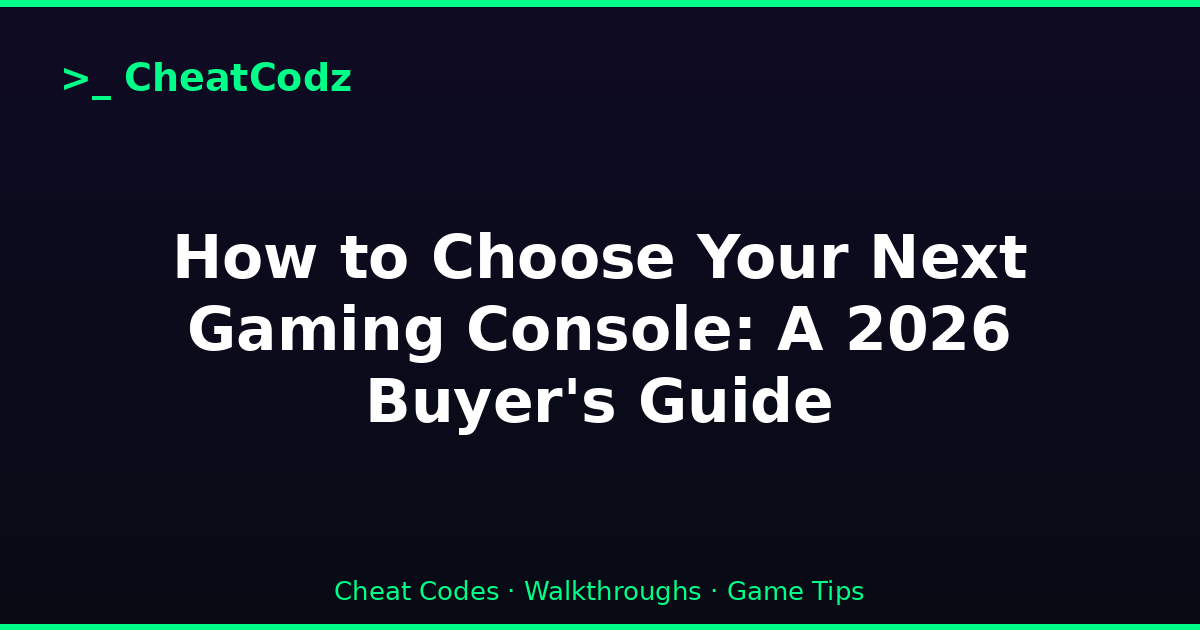 How to Choose Your Next Gaming Console: A 2026 Buyer's Guide