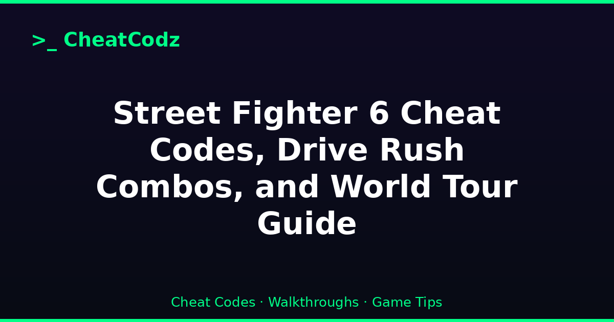 Street Fighter 6 Cheat Codes, Drive Rush Combos, and World Tour Guide