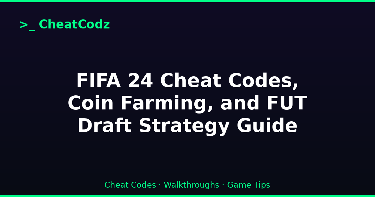FIFA 24 Cheat Codes, Coin Farming, and FUT Draft Strategy Guide