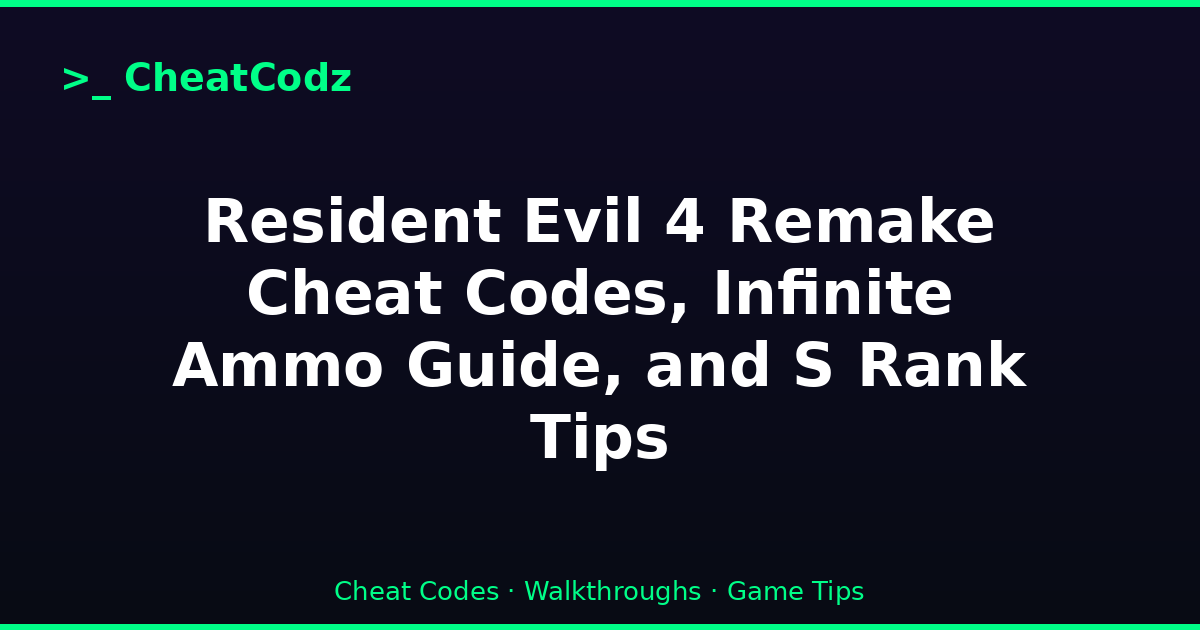 Resident Evil 4 Remake Cheat Codes, Infinite Ammo Guide, and S Rank Tips