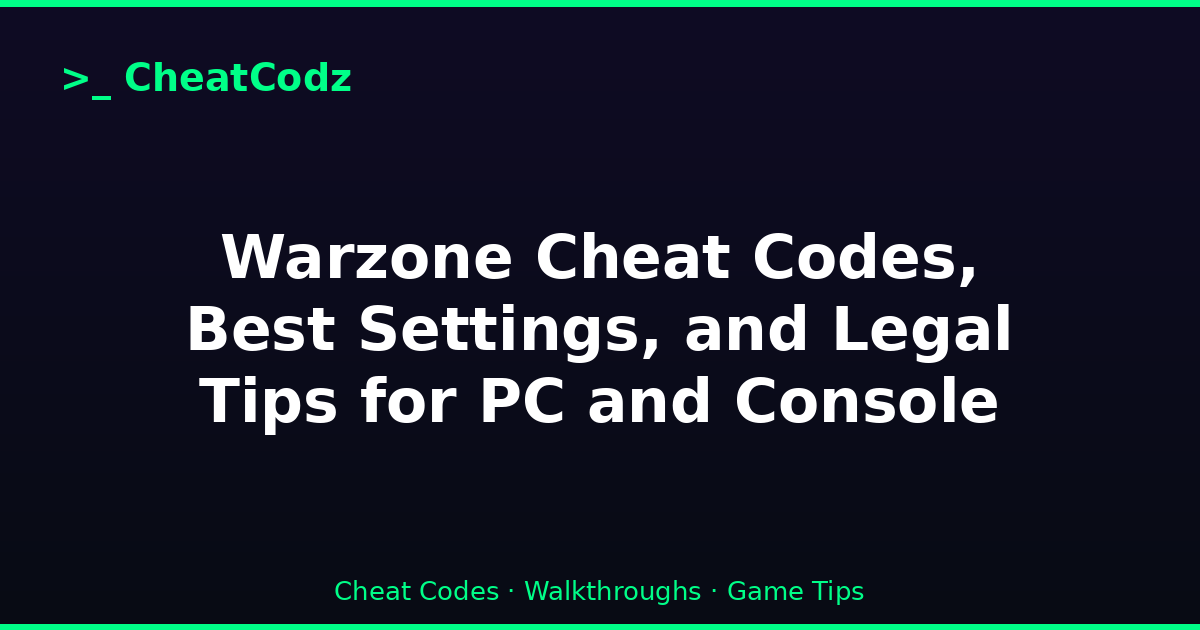 Warzone Cheat Codes, Best Settings, and Legal Tips for PC and Console