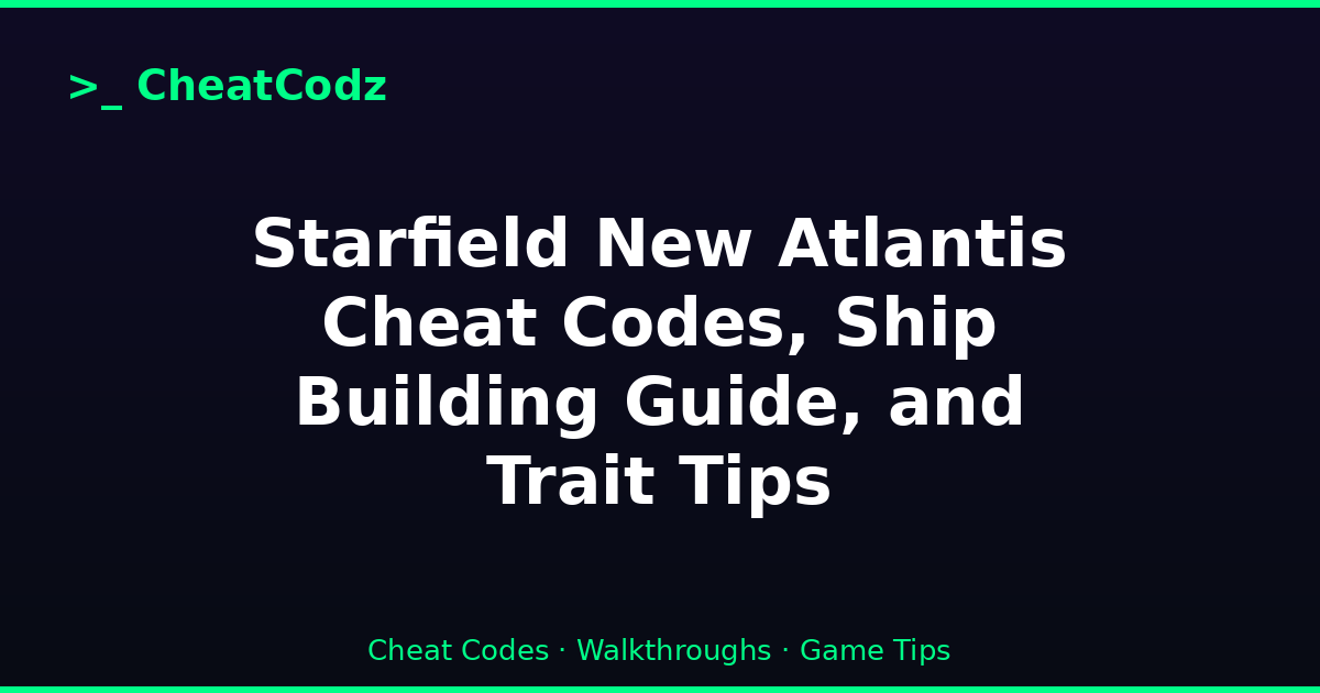 Starfield New Atlantis Cheat Codes, Ship Building Guide, and Trait Tips