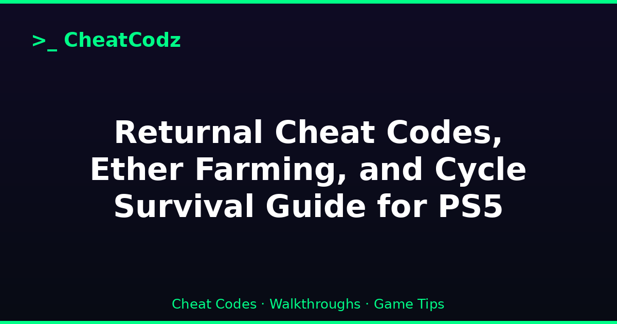 Returnal Cheat Codes, Ether Farming, and Cycle Survival Guide for PS5
