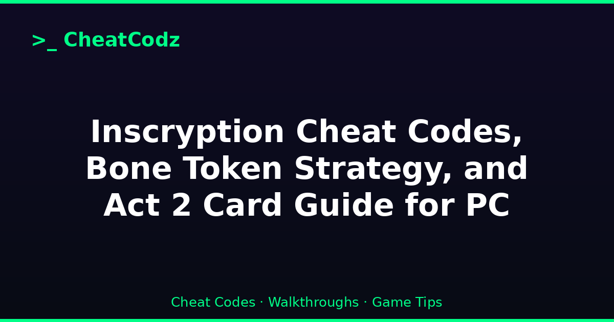 Inscryption Cheat Codes, Bone Token Strategy, and Act 2 Card Guide for PC